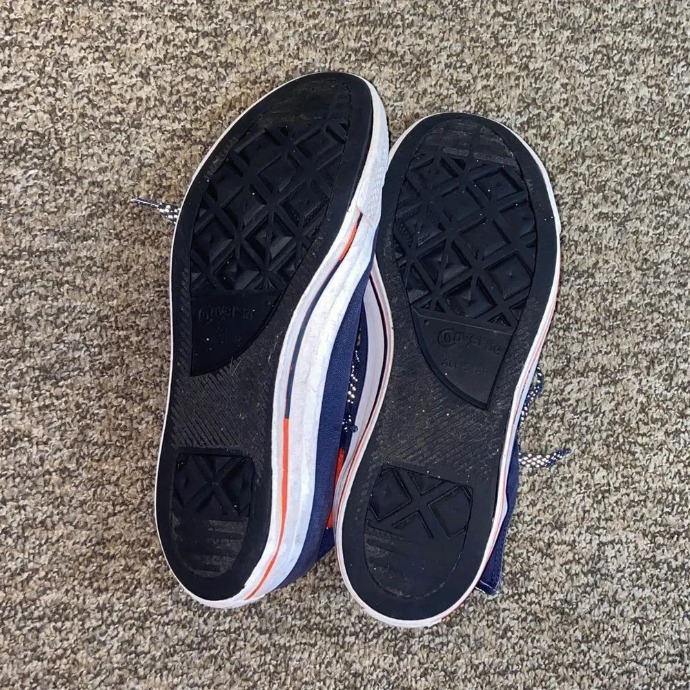 Converse 153793F Ws13 Ms 11Size Navy High-Top Sneakers with Bright Orange Patch - Picture 5 of 15
